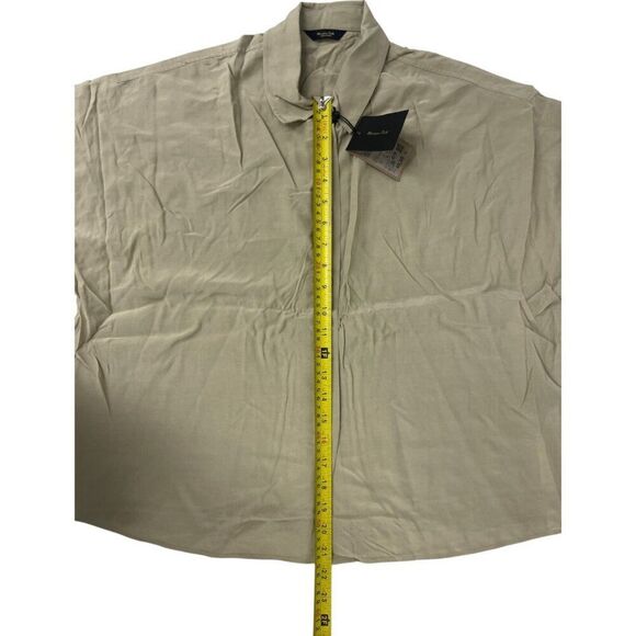 Massimo Dutti Womens Boxy Shirt blouse XS Green Flowing wide sleeve 5115/577 NWT - Picture 12 of 13